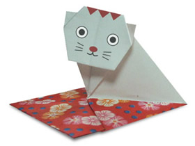 如何折纸立体猫咪 简单立体猫咪的折法图解