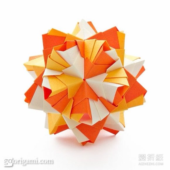 手工折纸花球作品图片- www.aizhezhi.com