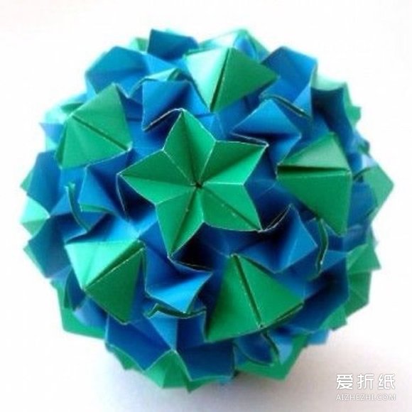创意折纸花球图片 美丽的纸花球作品- www.aizhezhi.com