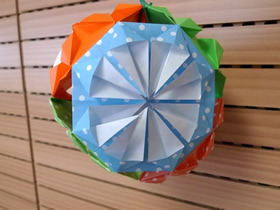 手工折纸花球简单 简易纸花球的折法图解