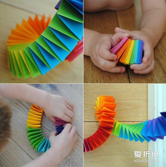 怎么折纸弹簧 儿童玩具弹簧折纸图解- www.aizhezhi.com