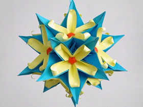 超复杂纸花球折纸作品 折纸花球图片大全