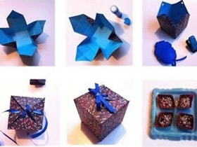 一张纸折纸盒的方法 一张纸糖果盒的折法图解