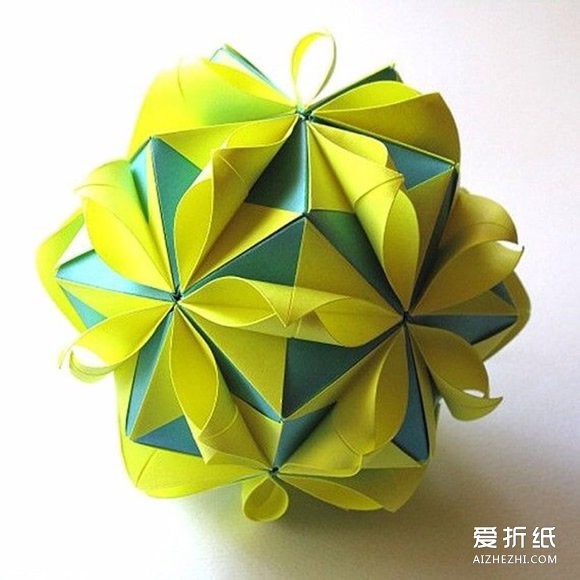 漂亮的纸花球图片 立体花球折纸作品欣赏- www.aizhezhi.com