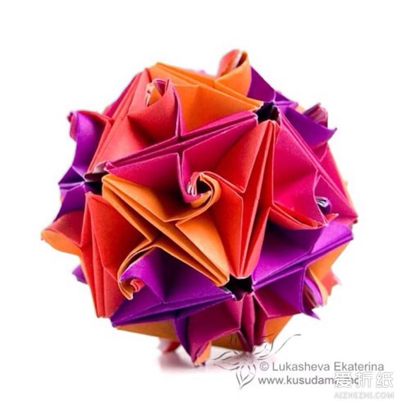 漂亮的纸花球图片 立体花球折纸作品欣赏- www.aizhezhi.com