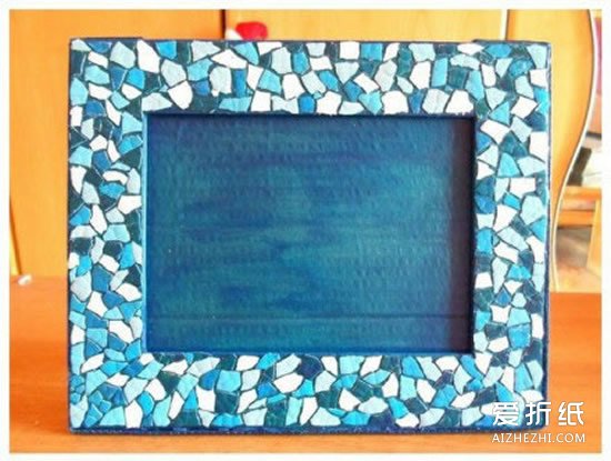 创意相框DIY教程 硬纸板和蛋壳制作相框- www.aizhezhi.com