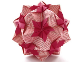 折纸花球的创意制作 节庆纸花球的折法图解