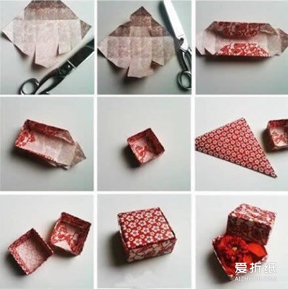 如何折纸首饰盒 常见首饰盒的折法图解- www.aizhezhi.com