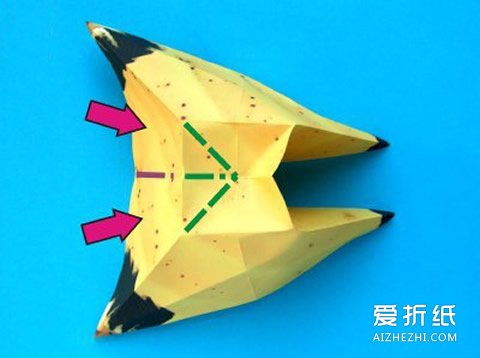 如何折纸香蕉图解 儿童折纸香蕉的折法步骤- www.aizhezhi.com