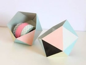 如何制作收纳筐 卡纸收纳筐的折纸方法图解