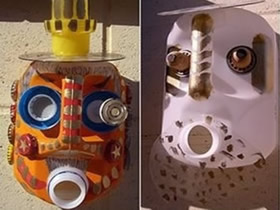 洗衣液瓶/沐浴液瓶废物利用DIY搞怪人物头像