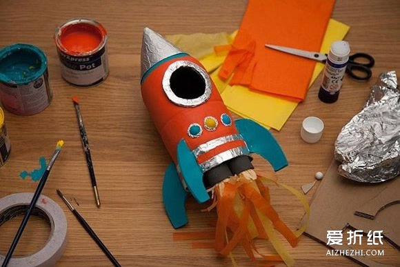 儿童火箭制作图解 塑料瓶火箭手工制作教程- www.aizhezhi.com