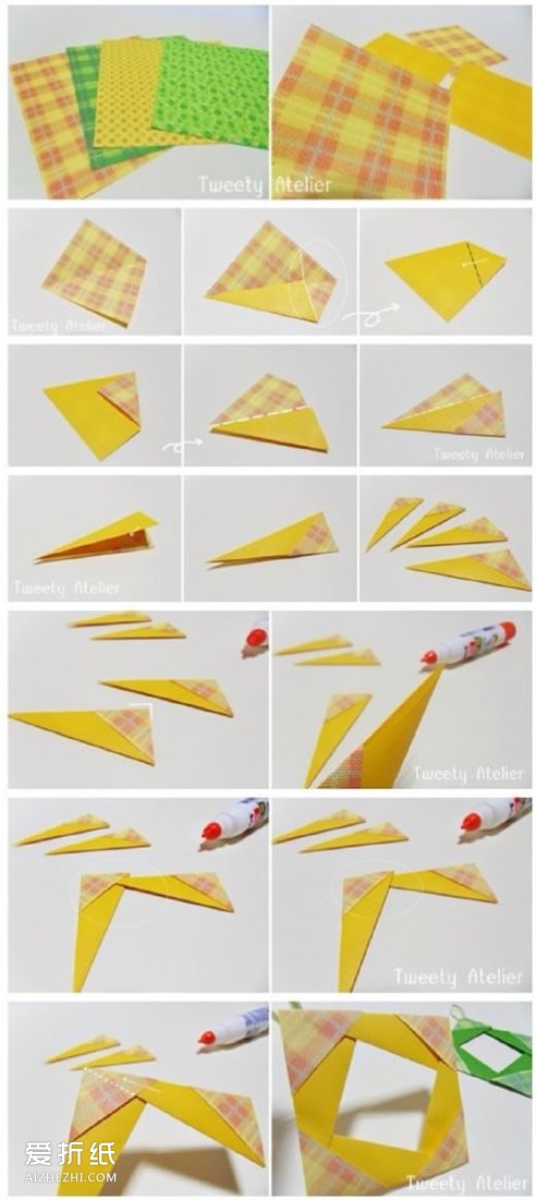 如何折纸相框 简单又漂亮相框的折法图解- www.aizhezhi.com