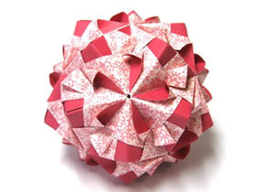 喜庆花球怎么折步骤 折纸喜气洋洋花球的折法图解