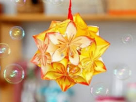 樱花球怎么折教程 手工折纸樱花球的折法图解