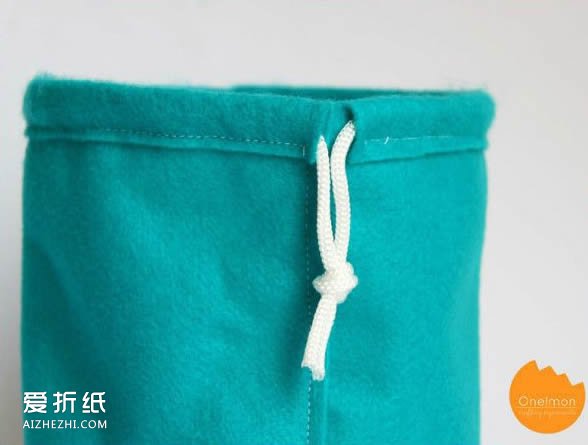 不织布束口袋制作 手工布艺束口布袋的做法- www.aizhezhi.com