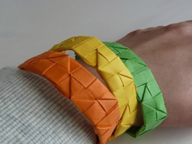 如何折纸手镯的方法 手工折手镯的折法图解