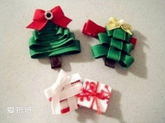 礼物装饰小圣诞树的做法 编织带圣诞树DIY图解- www.aizhezhi.com
