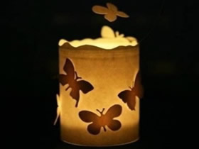 如何用玻璃瓶制作小夜灯 简单蝴蝶飞蜡烛灯制作