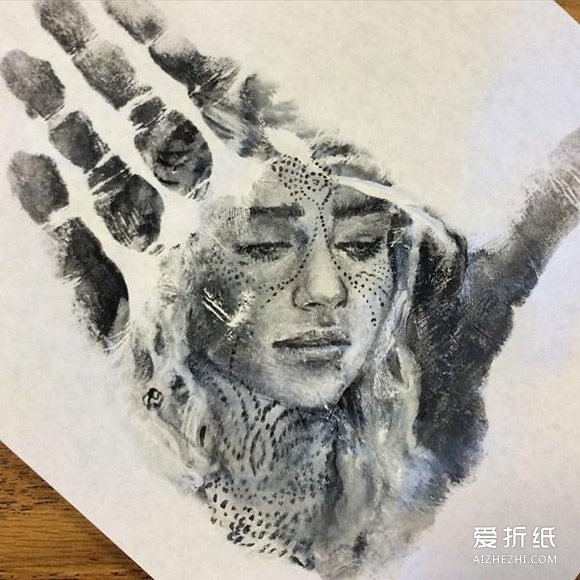 惟妙惟肖的手掌画图片 手掌上画画的作品欣赏- www.aizhezhi.com