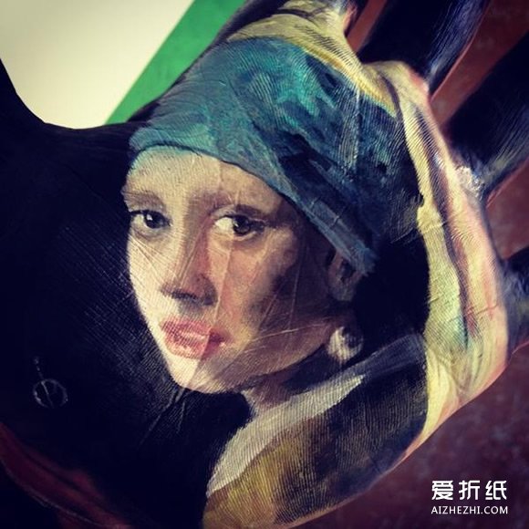 惟妙惟肖的手掌画图片 手掌上画画的作品欣赏- www.aizhezhi.com