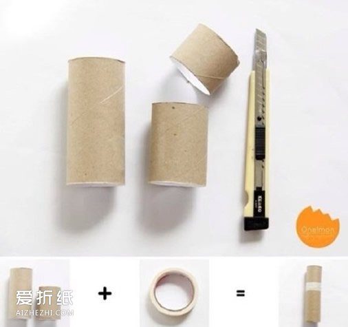卷纸芯创意手工制作笔袋 圆柱形笔袋的制作方法- www.aizhezhi.com