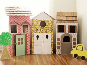 怎么用纸箱做房子的步骤 手工制作纸箱房子图片
