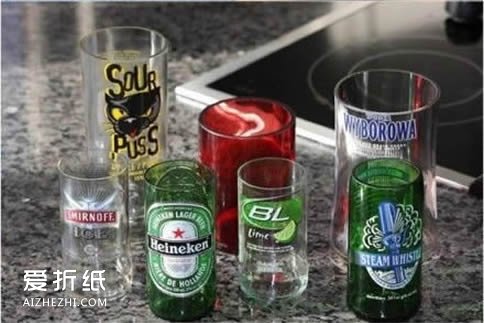 啤酒瓶怎么利用 啤酒瓶手工制作玻璃杯和灯罩- www.aizhezhi.com