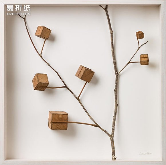创意树叶针线作品 树叶手工艺品DIY图片- www.aizhezhi.com