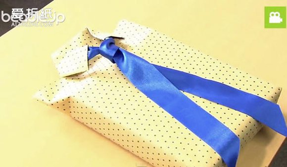创意礼品盒包装折纸 衬衫领带礼品盒包装折法- www.aizhezhi.com