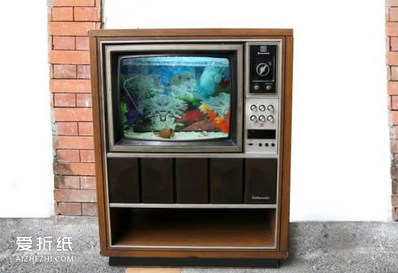 电视机鱼缸怎么做图解 电视机手工制作鱼缸教程- www.aizhezhi.com