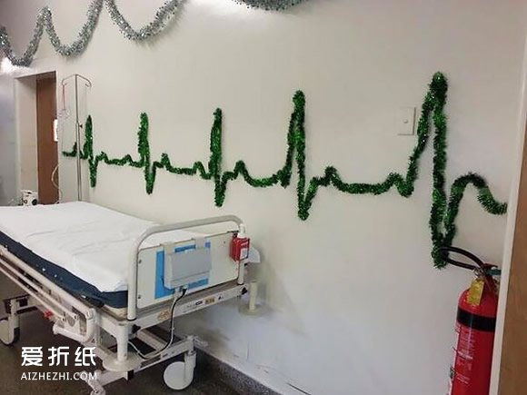 医院里的圣诞节DIY 各种医用废弃物回收做手工- www.aizhezhi.com