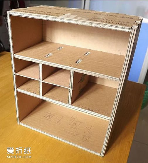 怎么用纸箱制作柜子 迷你柜子手工制作教程- www.aizhezhi.com