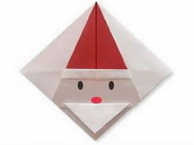 圣诞老人头像怎么折 手工折纸圣诞老人头像