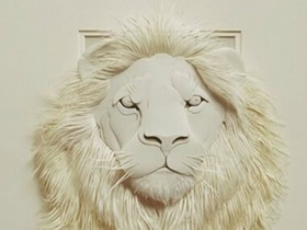 精美的动物纸雕作品 手工动物纸雕塑图片