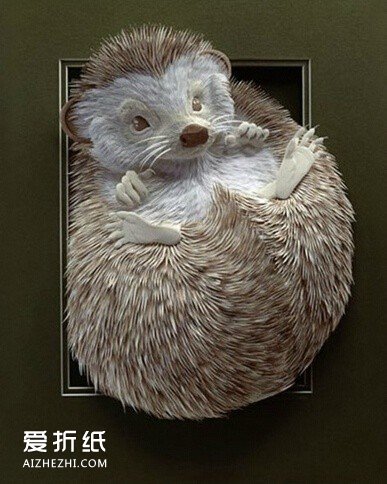 精美的动物纸雕作品 手工动物纸雕塑图片- www.aizhezhi.com