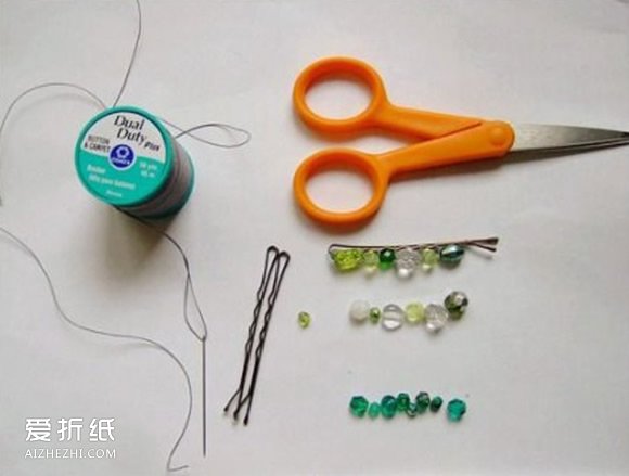 怎么做串珠发夹的方法 手工制作串珠发饰教程- www.aizhezhi.com