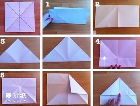 正方形的纸怎么折心 简易手工折纸爱心图解- www.aizhezhi.com