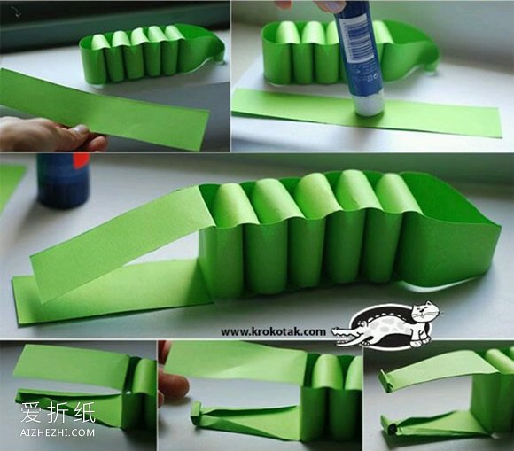 怎么用A4纸做鳄鱼图解 A4纸手工制作鳄鱼的方法- www.aizhezhi.com