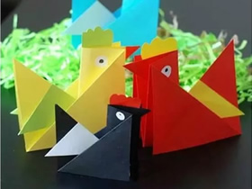 儿童折纸鸡怎么折教程 简单又可爱鸡的折法图解