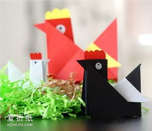 儿童折纸鸡怎么折教程 简单又可爱鸡的折法图解- www.aizhezhi.com