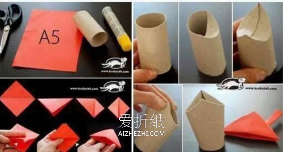 怎么用卷纸芯做小房子 幼儿园小房子手工制作- www.aizhezhi.com