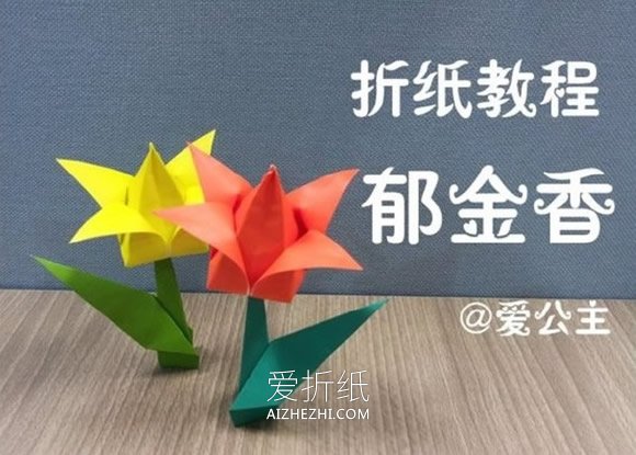 怎么折纸郁金香花图解 简单立体郁金香的折法- www.aizhezhi.com