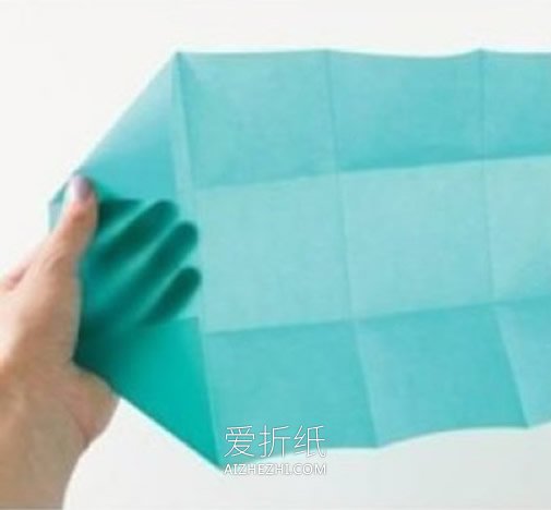 正方形纸盒的折纸图解 怎么折正方形盒子折法- www.aizhezhi.com