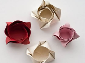 怎么折纸玫瑰花纸盒 手工玫瑰盒子折法图解