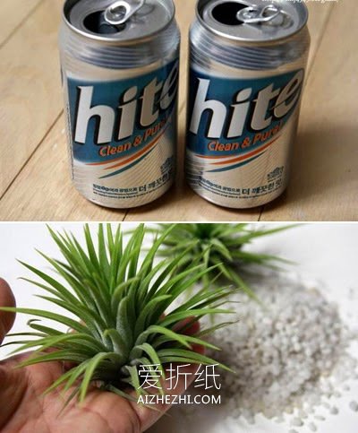 怎么用易拉罐DIY悬挂花盆 手工制作易拉罐花盆- www.aizhezhi.com