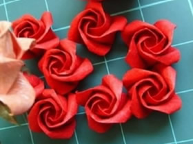 怎么折玫瑰花图解步骤 手工折纸玫瑰花的做法