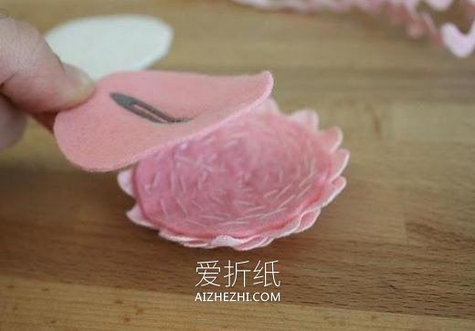 怎么做花朵发夹的方法 布艺手工制作头花发饰- www.aizhezhi.com