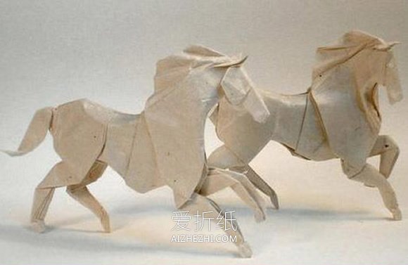 怎么折纸马的图解教程 复杂立体马的折法步骤- www.aizhezhi.com