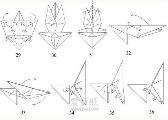 怎么折纸马的图解教程 复杂立体马的折法步骤- www.aizhezhi.com